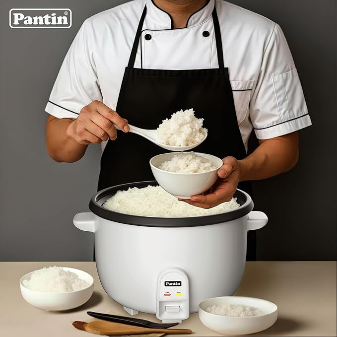 Pantin Commercial Electric Rice Cooker – 35 Cups Raw / 70 Cups Cooked Capacity w/Measuring Cup &amp Scoop – High-Efficiency Large Rice Cooker Commercial Rice Cooker for Restaurants Hotels and Cateri