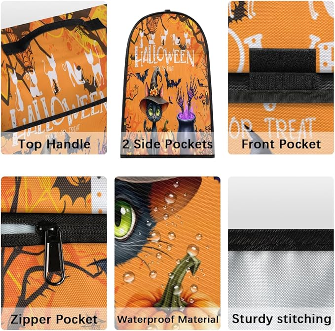 cfpolar Kitchen Aid Mixer Cover Compatible with 6-8 Quarts Halloween Orange Bat Cat Stand Mixer Cover Kitchen Aid Mixers Accessories Appliance Organizer Bag Dust Covers with Zipper Pocket