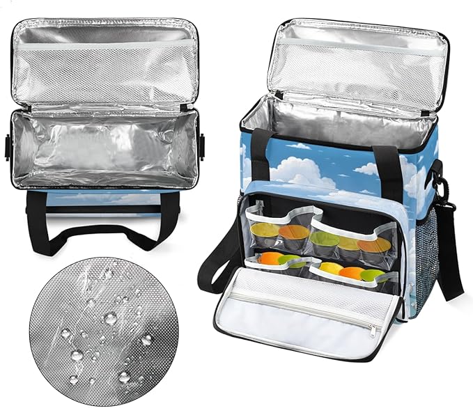 Sheep Steppe Coffee Maker Carrying Bag Blue Sky Cloud Travel Storage Bag Compatible with K-Mini or K-Mini Plus Single Serve Coffee Brewer Carrying Case with Multiple Pockets &amp Shoulder Strap
