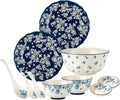 10 Pieces Dinnerware Sets Simple Elegant Plates and Bowls Sets Dinner Set for 2 Oven &amp Dishwasher &amp Microwave Safe Easy to Clean Non-slip Bottom High Temperature Firing Healthy and Colo