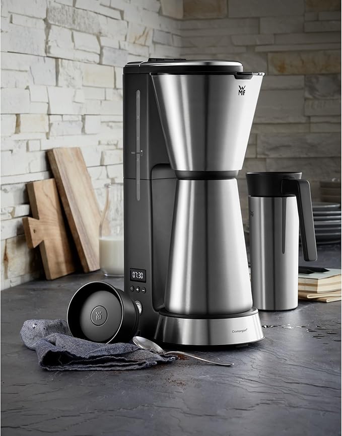 WMF KITCHENminis 0412260011 Aroma Filter Coffee Maker Thermo-To-Go Compact Insulated Jug and Takeaway Mug Cromargan High Quality 760 W Up to 5 Cups