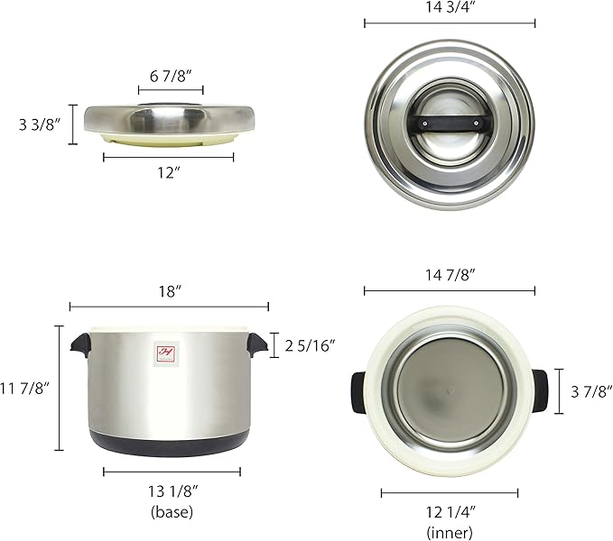 Thunder Group SEJ74000 60-Cup Stainless Steel Insulated Sushi Pot