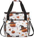 Retro Pumpkin Coffee Maker Carrying Bag Gothic Pumpkin Travel Storage Bag Compatible with K-Mini or K-Mini Plus Single Serve Coffee Brewer Carrying Case with Multiple Pockets &amp Shoulder Strap