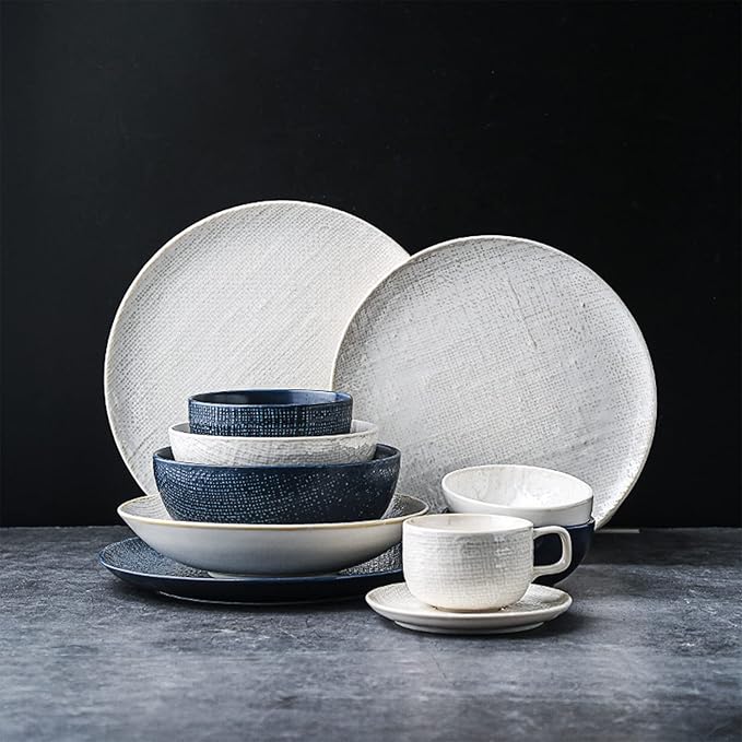 Dinnerware Sets Porcelain Bowls and Plates Sets Tableware Combination Set Kitchen Dinnerware Set for Family Gathering and Gift 18 Pcs Dish Set