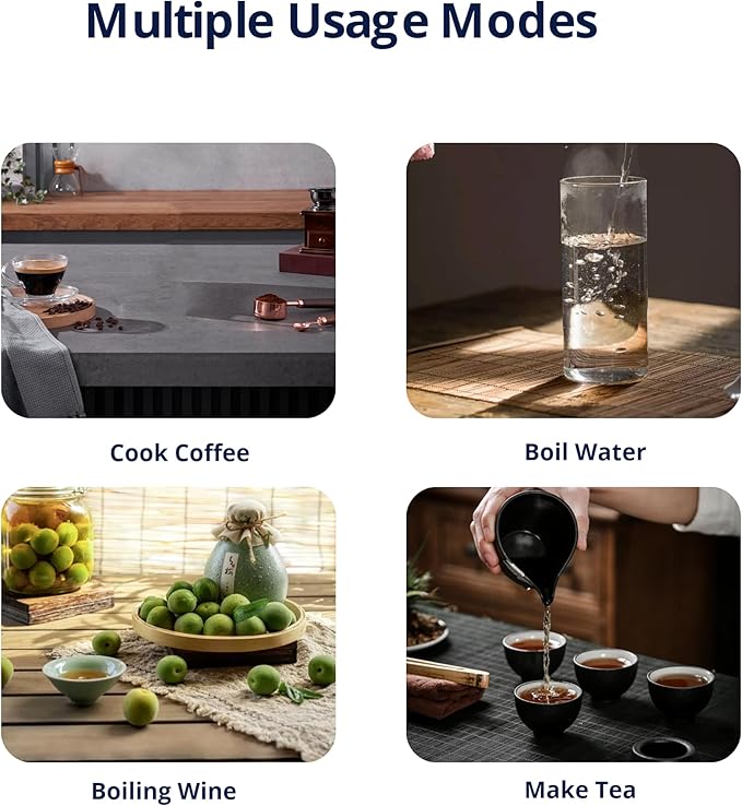 Gugxiom Turkish Coffee Maker 600ML Stainless Steel Turkish Coffee Maker Kettle with Anti Scald Handle Electric Turkish Coffee Pot Heating Tea Maker Kettle for Arabic Tea Milk