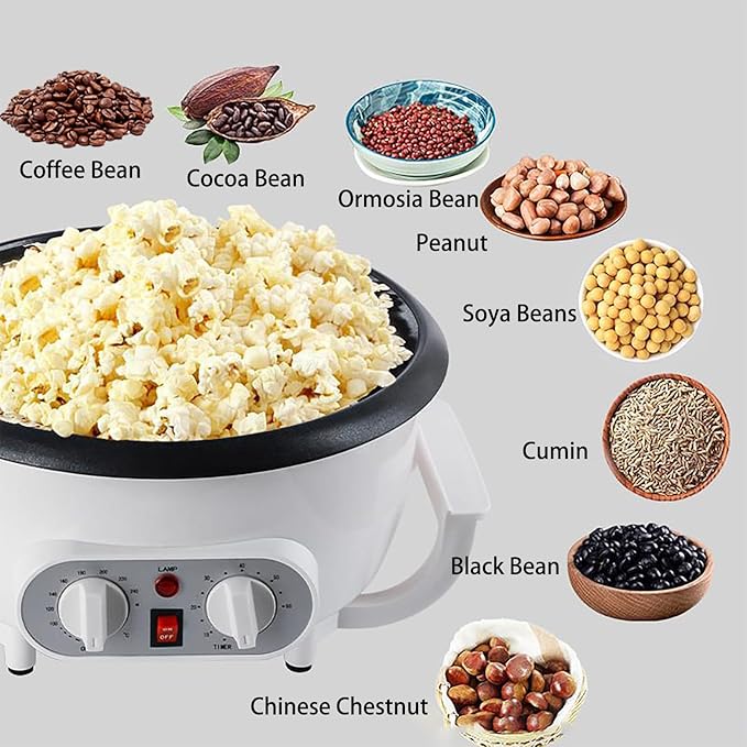 WINB Coffee Roaster Machine for Home Use 110V Household Electric Coffee Bean Roaster with Timer Roasting Machine Peanut Bean Home Coffee Roaster