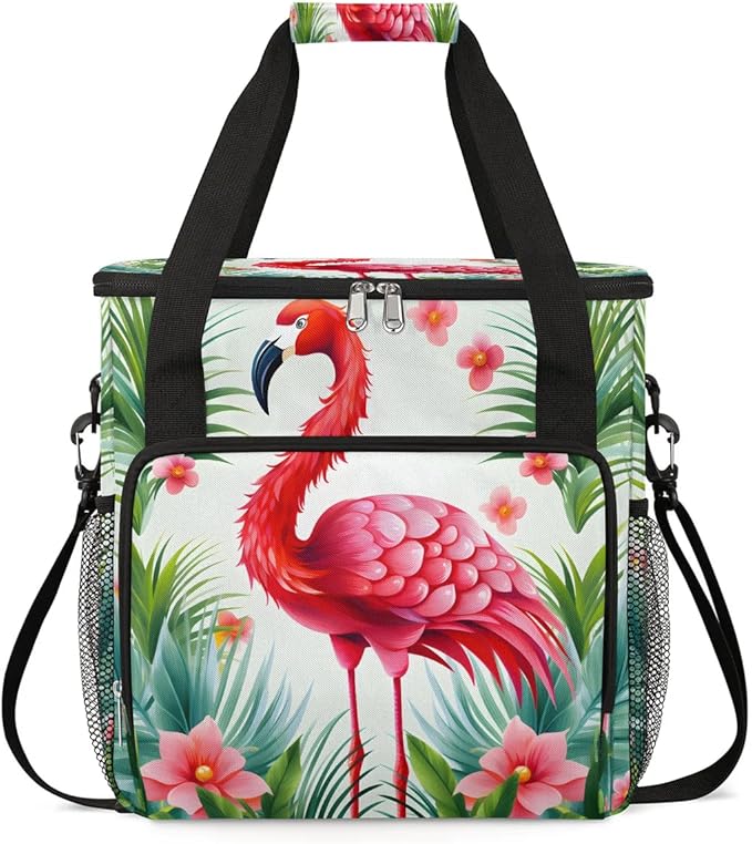 Flowers Summer Flamingo Coffee Maker Travel Bag for K-Mini or K-Mini Plus Single Serve Coffee Brewer Portable Storage Tote Case for Tarvel