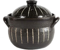 Clay Rice CookerJapanese Stone Rice Pot with Double LidEarthenware Rice PotStockpotHeat Resistant Ceramic CasseroleRound Stove Stew Pot Black 21x17.5cm (Black 21x17.5cm(8x7inch))