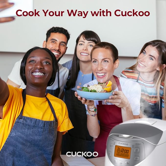 CUCKOO Micom Rice Cooker 6 Cup Uncooked / 12 Cup Cooked Korean Fuzzy Logic Rice Cooker with Delay Timer &amp Keep Warm Setting Versatile Food Steamer with Non-Stick Inner Pot Silver (CR-0632F)