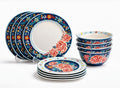 Gorgeous vintage-inspired Keepsake Floral 12-Piece Stoneware Dinnerware Set