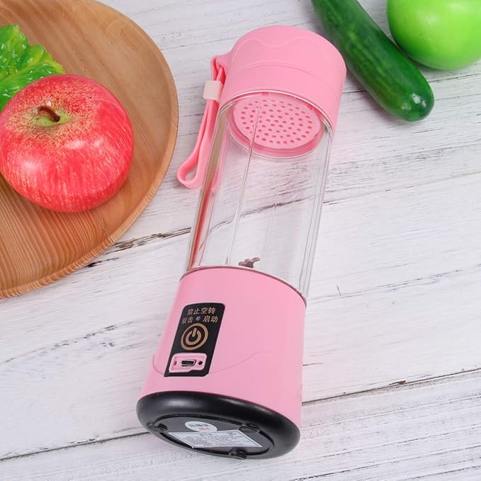 380ml Mini Rechargeable Juicer Machine Portable Smoothie Bottle Pink Random Style