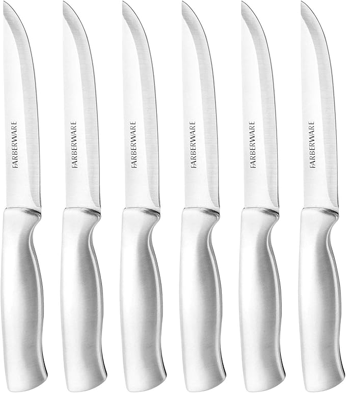 Cook N Home 12-Piece Stainless Steel Cookware Set Silver &amp Farberware Stamped 15-Piece High-Carbon Stainless Steel Knife Block Set Steak Knives Black