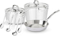 Viking 4-Piece Premium Cookware Bundle – 10” Nonstick Frying Pan 2.4 Qt Sauce Pan with Lid 8 Qt Stock Pot 6 Stainless Steel Kitchen Utensils – Oven &amp Dishwasher Safe Induction Ready