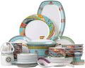 Dinner SetColorful Fiesta Porcelain Dinnerware Sets Ceramic Dishes/Plates and Bowls Microwave Oven and Dis
