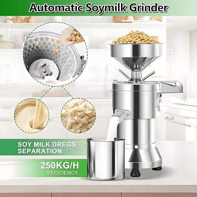 Automatic Stainless Steel Soybean Milk Maker Machine 1100W Commercial Soybean Milk Machine With Slag Separation For Restaurant Canteen Soymilk 25KG/H