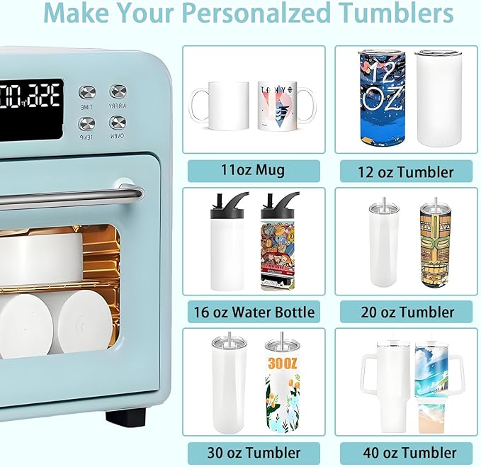 1400W Sublimation Ovenwith Digital Display360° even heatingConvection Oven for Sublimation Blanks Tumblers Mugs Cups Water Bottles Bulk Transfer 30L