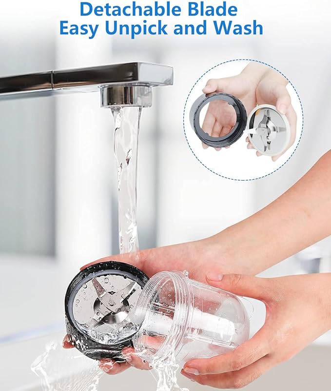 Personal Blender for Shakes and SmoothiesProfessional Kitchenblender with Blending &amp Grinding Blades Portable Coffee Grinder with 24/10 OZ Travel Bottles Adjustable Speeds Juice Blender
