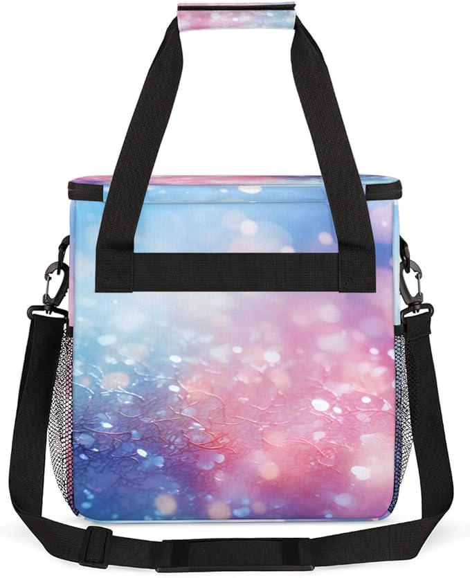 Glitter Coffee Maker Carrying Bag Steel Blue Portable Travel Storage Tote Bag Compatible with K-Mini or K-Mini Plus Single Serve Coffee Brewer Carrying Case with Multiple Pockets &amp Shoulder Stra
