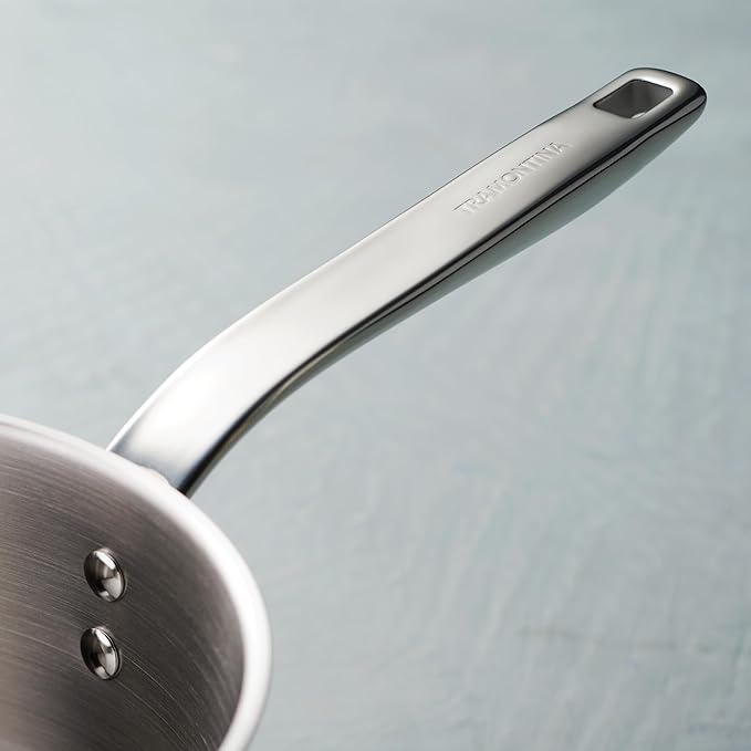 Tramontina Tempo Tri-Ply Base Stainless Steel 3.5-Quart Saute Pan with Glass Lid Induction-Ready Cooking Pan Oven-Safe Dishwasher-Safe