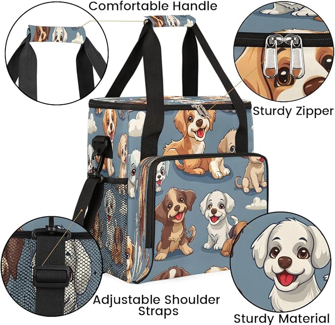 Cute Dogs Coffee Maker Travel Bag for K-Mini or K-Mini Plus Single Serve Coffee Brewer Portable Storage Tote Case for Tarvel