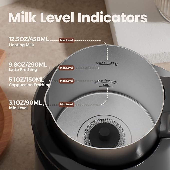 Espresso Machine &amp Electric Milk Frother Steamer Coffee Maker for Latte &amp Cappuccino 1450W Semi-Automatic Coffee Machine with 34oz Removable Water Tank Stainless Steel