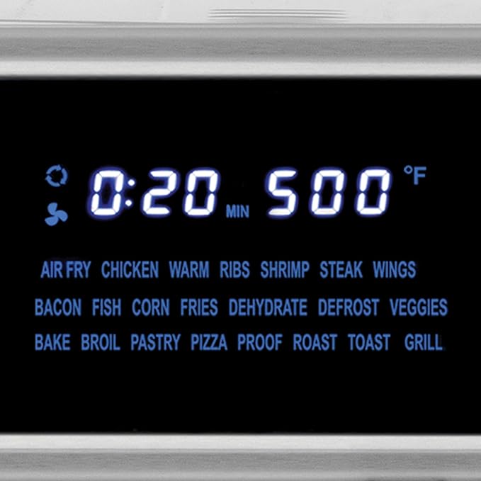Kalorik Air Fryer Oven Grill MAXX Series 26-Quart with Smokeless Sear Technology Digital Controls Easy-View Door and 22 Smart Cooking Presets Includes Cooking Accessories 1700-Watts Stainless Steel