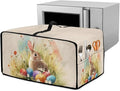 Bunny Daisy Print Toaster Oven Dust Cover Easter Egg Printed Bread Maker Machine Covers with Side Pockets Kitchen Small Appliance Protector M