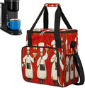 Chef Food Oil Painting Coffee Maker Carrying Bag Coffee Machine Travel Storage Bag Compatible with K-Mini or K-Mini Plus Portable Single Serve Coffees Brewer Case with Pockets for K-Cup Pods