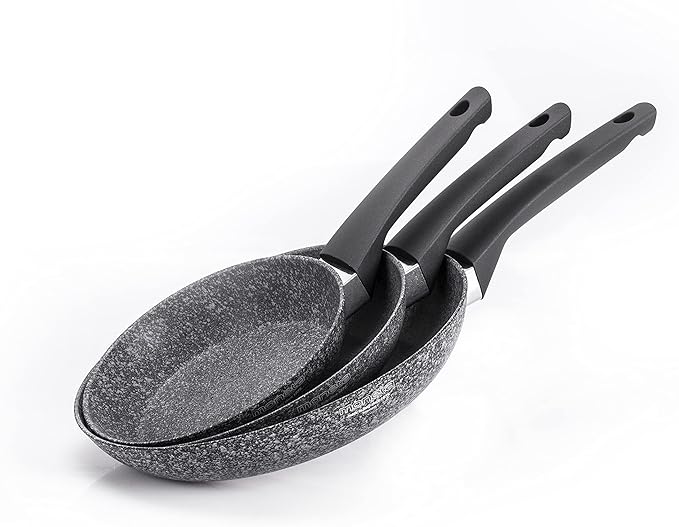 [Amazon Exclusive] Symphony Coin Set 3 Pans (18-22-26 cm) Also for Induction Coating Reinforced with Mineral Particles. Made in Italy