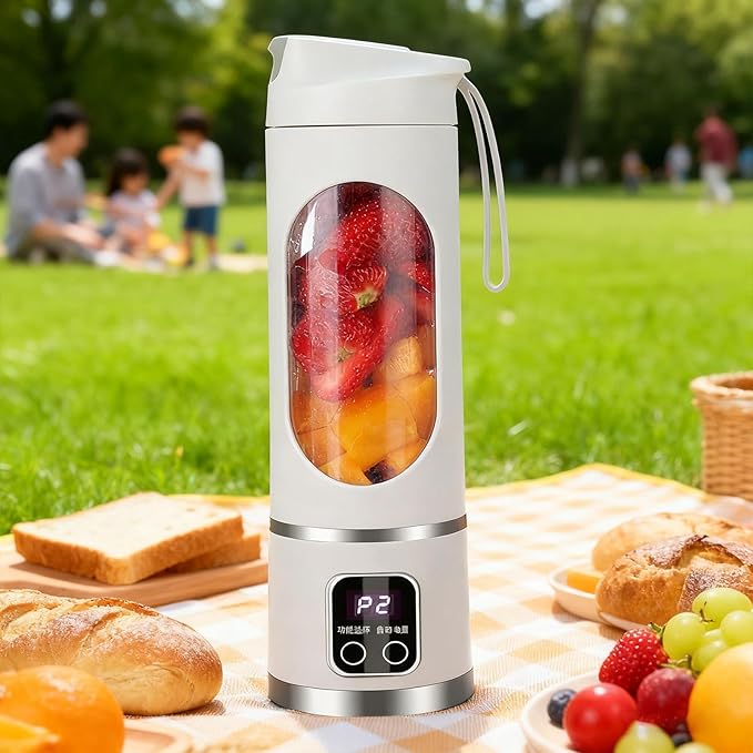 Portable Juicer Blender450ml Wireless Maker with LED Display - Portable Blender Cup | for Home Gym Kitchen Beach School Camping Hiking Picnic Vacation Apartment Dorm