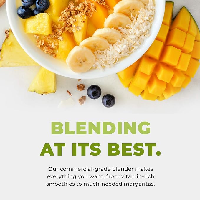 Cleanblend Commercial Blender with 5-Year Full Warranty - 1800W 3HP 64oz High-Performance Professional Countertop Blender with Stainless Steel Blades