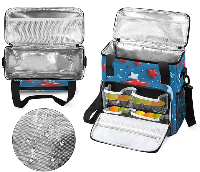 4th of JulyCelebration Coffee Maker Carrying Bag Travel Storage Bag Compatible with K-Mini or K-Mini Plus Single Serve Coffee Brewer Carrying Case with Multiple Pockets &amp Shoulder Strap