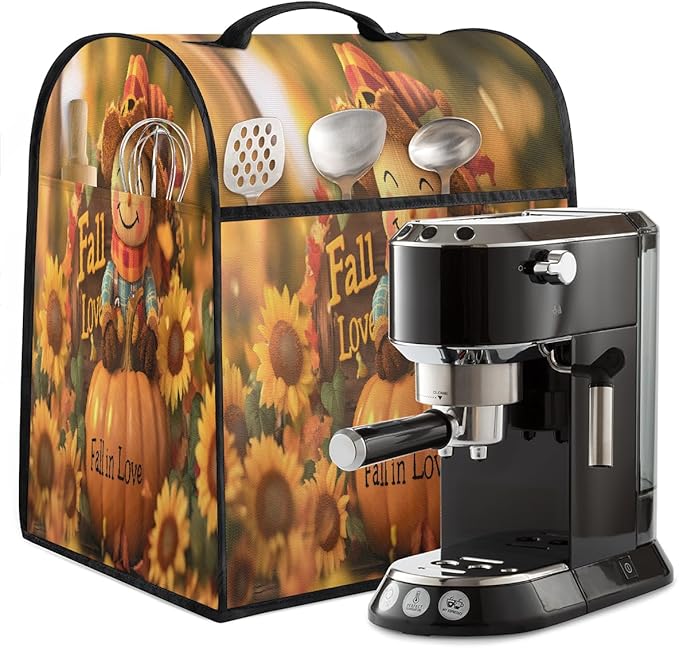 cfpolar Kitchen Aid Mixer Cover Compatible with 6-8 Quarts Pumpkin Scarecrow Sunflower Stand Mixer Cover Kitchen Aid Mixers Accessories Appliance Organizer Bag Dust Covers with Zipper Pocket