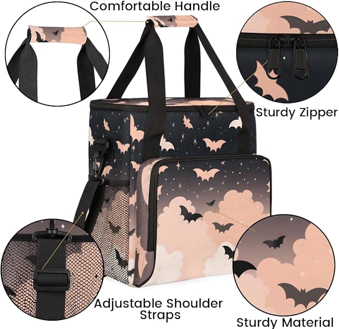 Magical Bat Coffee Maker Carrying Bag Fantastic Bat Travel Storage Bag Compatible with K-Mini or K-Mini Plus Single Serve Coffee Brewer Carrying Case with Multiple Pockets &amp Shoulder Strap