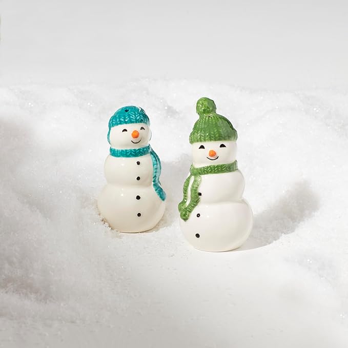Lenox 895171 Balsam Lane Snowman Salt &amp Pepper Set 2-Piece Christmas &amp Holiday Hosting