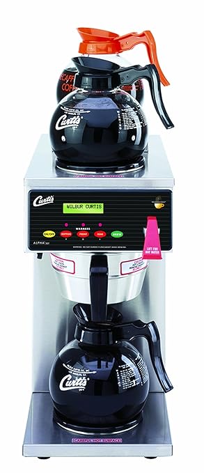 Wilbur Curtis G3 Alpha Decanter Brewer 64 Oz Coffee Brewer 3 Station 1 Lower 2 Upper Warmers - Commercial Coffee Brewer - ALP3GT12A000 (Each)