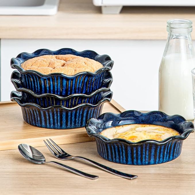 vancasso Starry 18 Pieces Dinnerware Sets for 6 Bundles 5.2 Inch Mini Pie Pans Set of 6