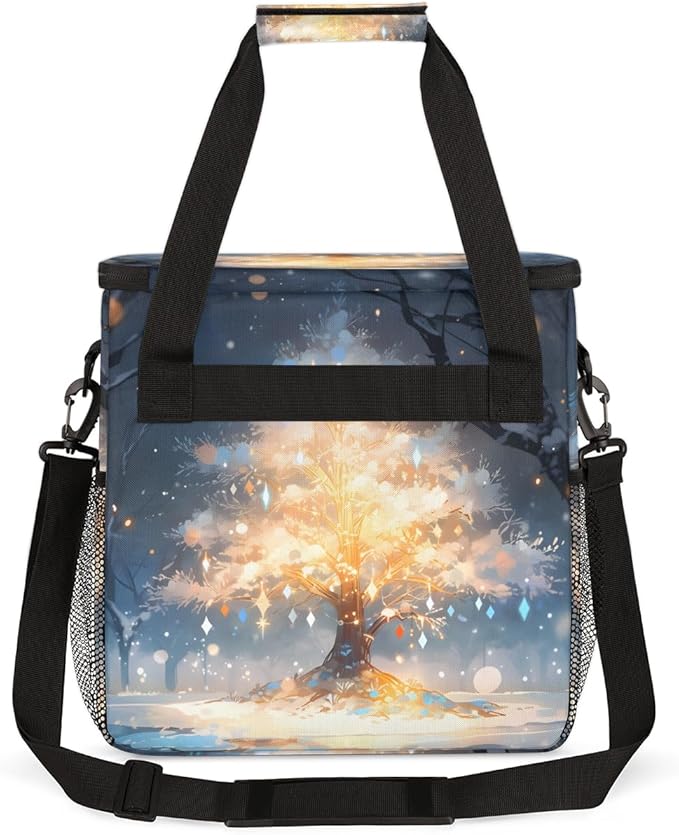 Christmas Tree Coffee Maker Carrying Bag Mystical Tree Travel Storage Bag Compatible with K-Mini or K-Mini Plus Single Serve Coffee Brewer Carrying Case with Multiple Pockets &amp Shoulder Strap