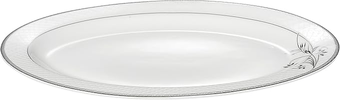 Lorenzo 57 Piece Elegant Bone China Service for 8 Viola Dinnerware Sets Silver