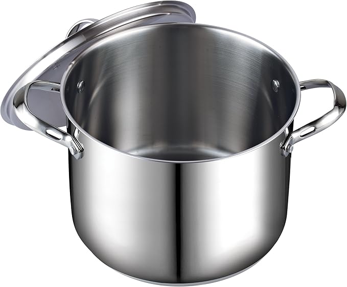 Cooks Standard Professional Stainless Steel Cookware Set 8PC 8 PC Silver &amp 8-Quart Classic Stainless Steel Stockpot with Lid 8-QT Silver