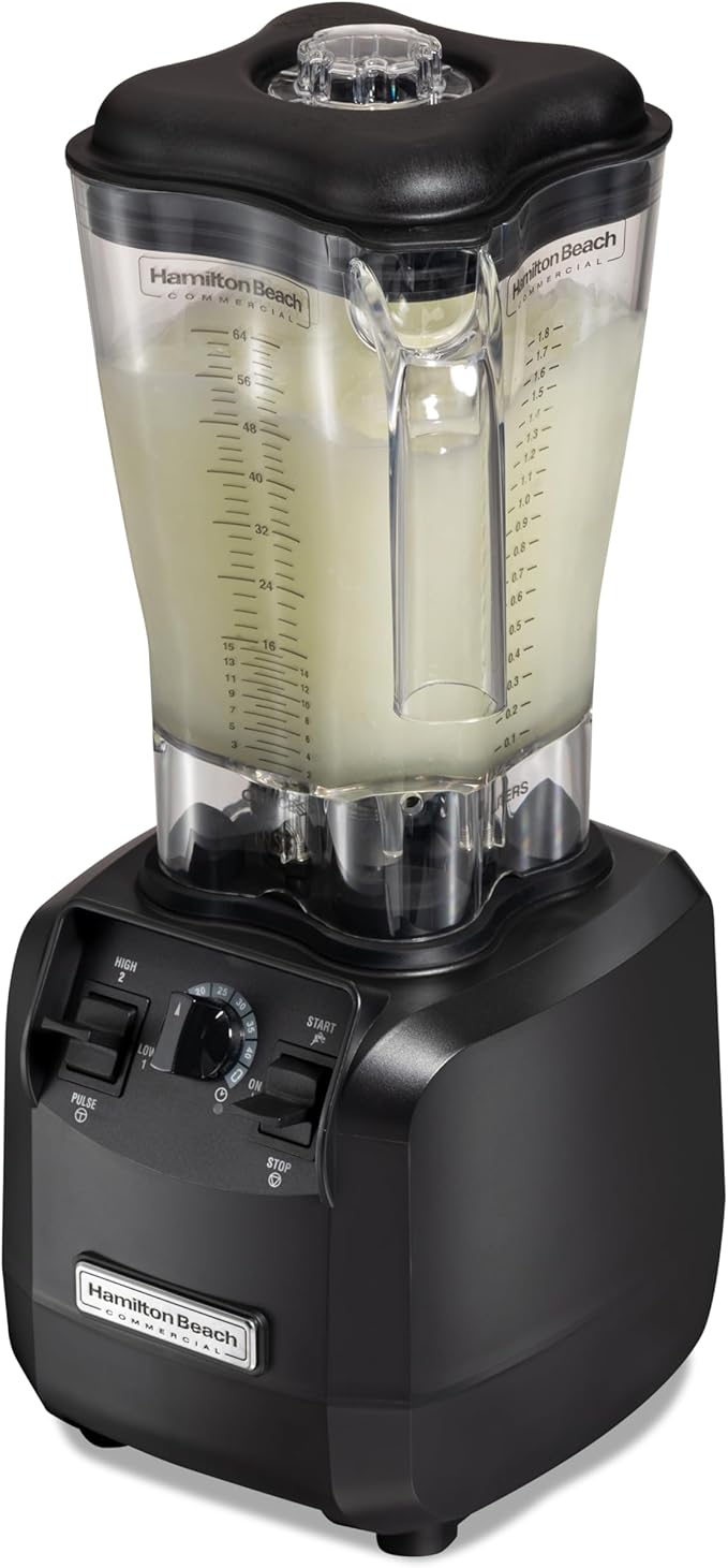 Hamilton Beach Commercial Fury High-Performance Blender 64 Ounce / 1.8 Liter Capacity 3 HP Motor NSF Certified HBH550R