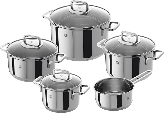 Zwilling 5-Piece Pot-Set with 4 Lids Suitable for Induction Stainless Steel Quadro60 x 50 x 30 cm Silver