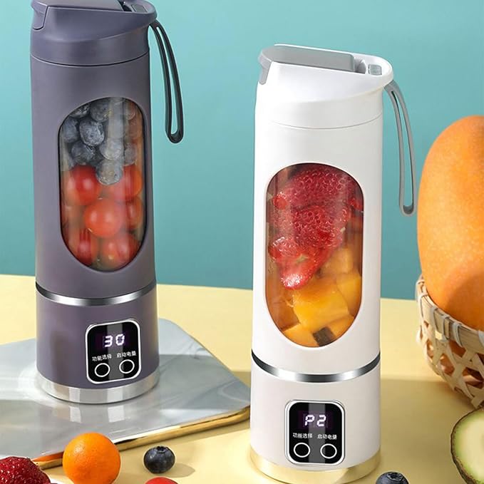 Portable Household USB Powered Juicing Machine Digital Display Electric Juicer Cup Powerful Motor Large Capacity Blender Mixer