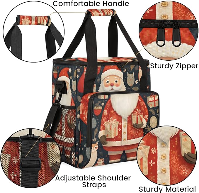 Colorful Santa Claus Coffee Maker Carrying Bag Mystical Santa Claus Travel Storage Bag Compatible with K-Mini or K-Mini Plus Single Serve Coffee Brewer Carrying Case with Pockets &amp Shoulder Stra