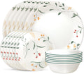 Corelle Vitrelle 18 Piece Glass Dinnerware Sets Service for 6 Triple Layer Chip &amp Crack Resistant Glass Plate and Bowl Sets Wildflower