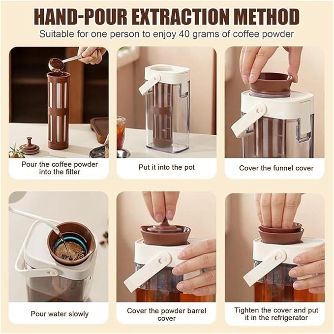 Cold Brew Coffee Pot 1000ml Iced Coffee Maker Cold Brew Jar Leak Proof Container Large Capacity Cold Water Kettle Kitchen Tools