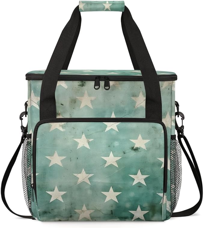 Retro Star Coffee Maker Carrying Bag Portable Travel Storage Tote Bag Compatible with K-Mini or K-Mini Plus Single Serve Coffee Brewer Carrying Case with Multiple Pockets &amp Shoulder Strap