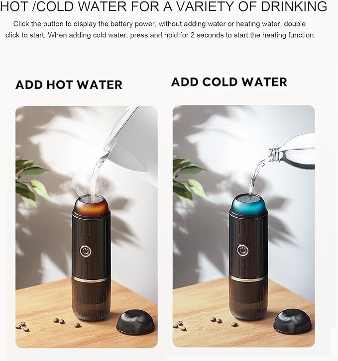 Portable Coffee Maker Hot Cold Brewing Making Machine Powder and Capsule Dual Use for Home Travel RV