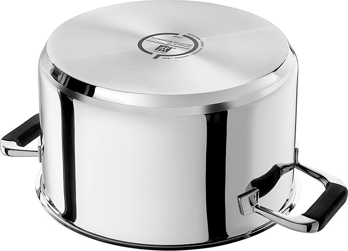ZWILLING Cornelia Poletto 5-Piece Saucepan Set Suitable for Induction Cookers Stainless Steel with Glass Lid with Silicone Handles Silver