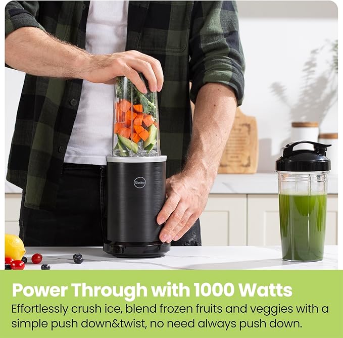 iCucina 1000W Smoothie Blender Family Bundle - Make 4 Drinks at Once &amp Enjoy Together!